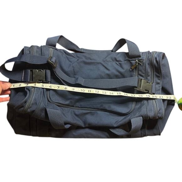 Vintage Ben Hogan Golf Duffle Bag Blue Red White Pockets Shoulder Strap Handles - Picture 7 of 9